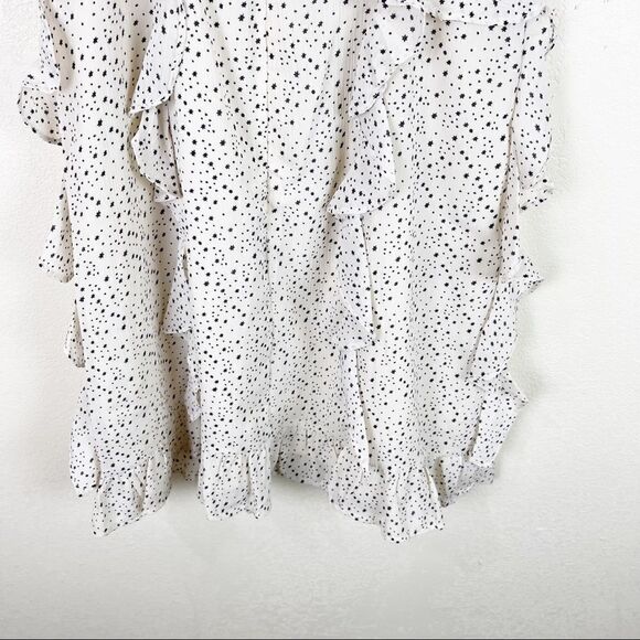 Storia Smocked Ruffle Star Print Mini Dress Medium - Picture 8 of 9